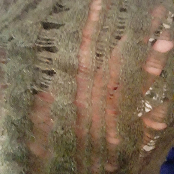 Nubby Mockneck Sheer Green Top - Picture 6 of 8